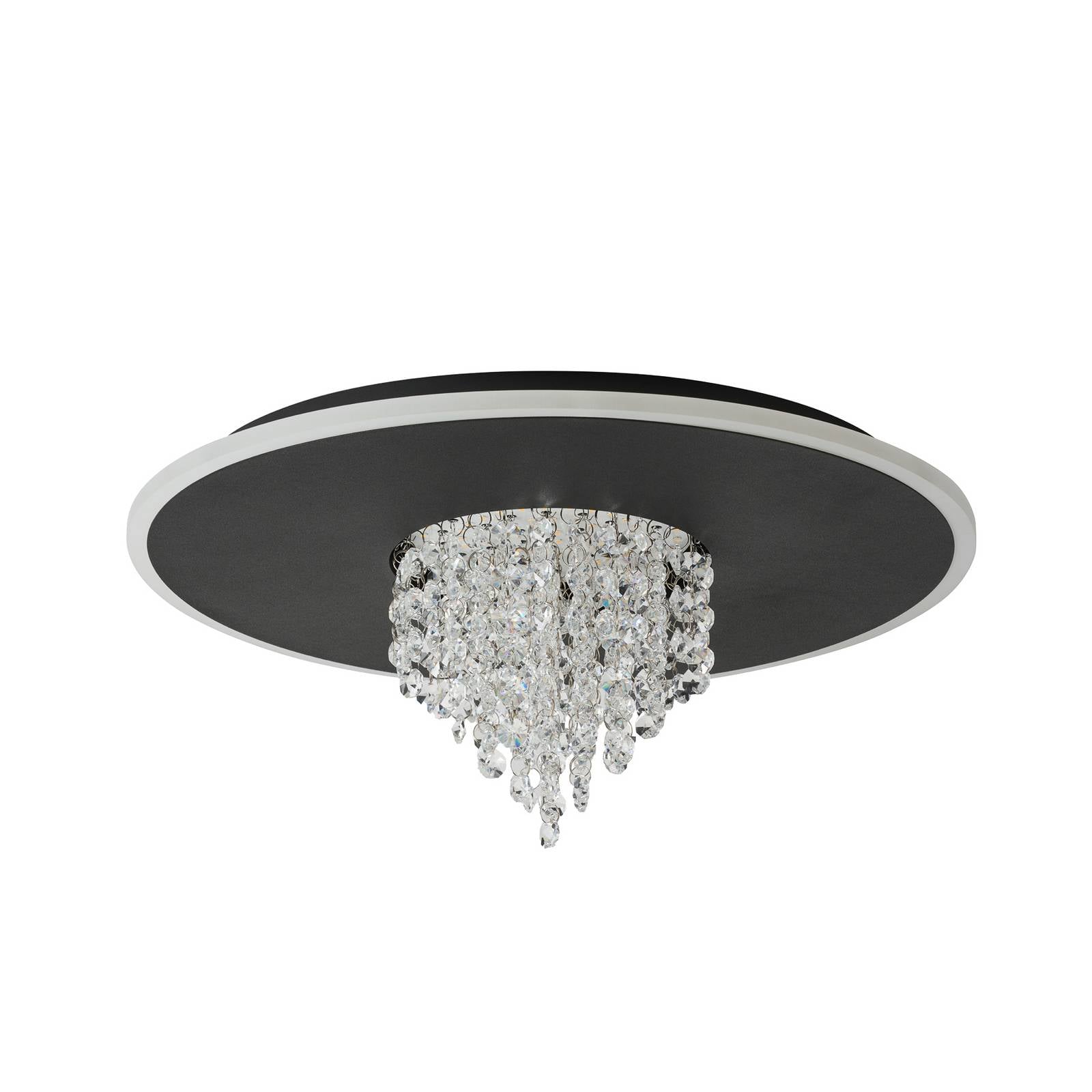 LED-Deckenleuchte Deluge, schwarz, Ø 32 cm, Metall/Acryl