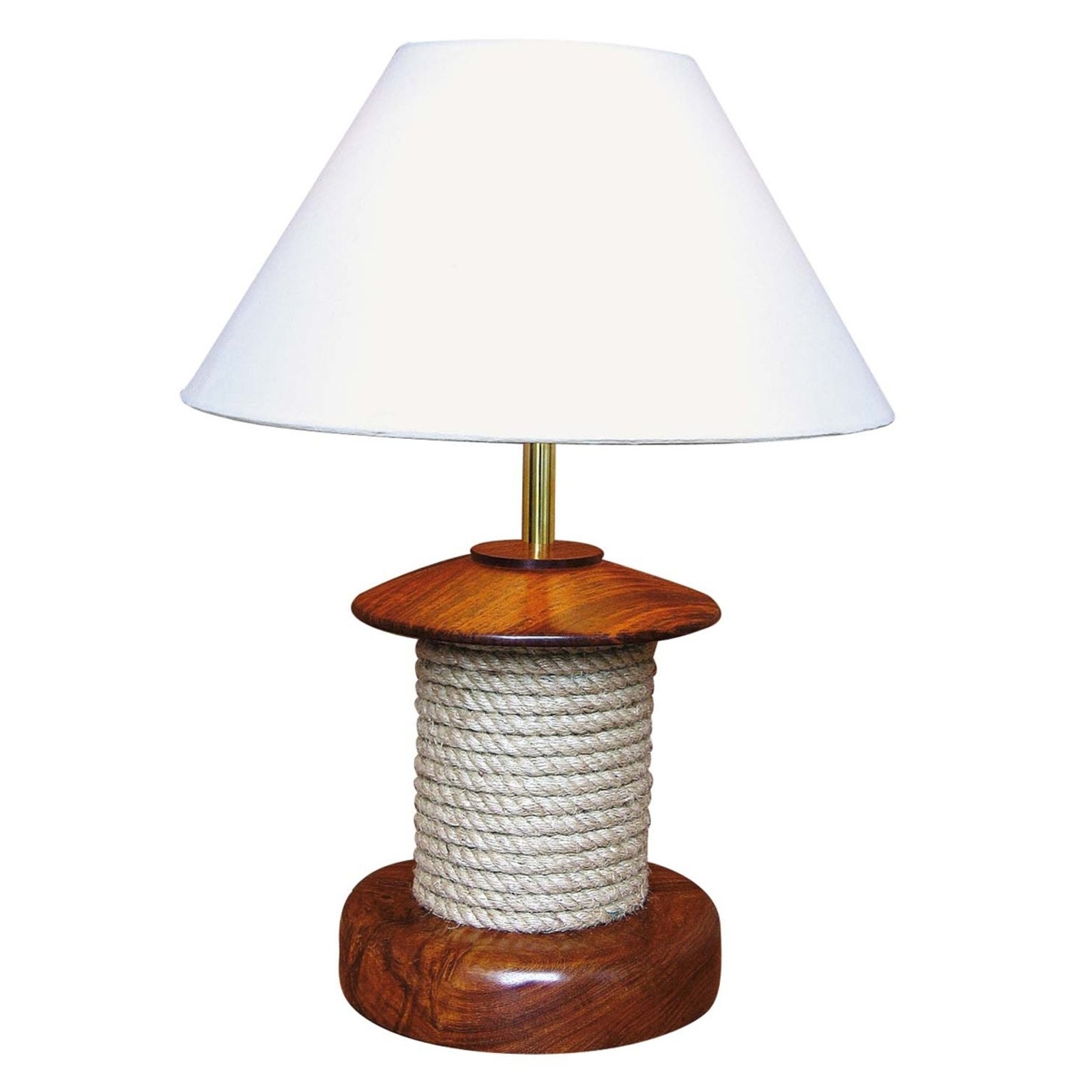 Extraordinary table lamp PULLEY with wood