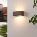 Lucande Bente buitenwandlamp, roestkleurig, aluminium, 11 cm