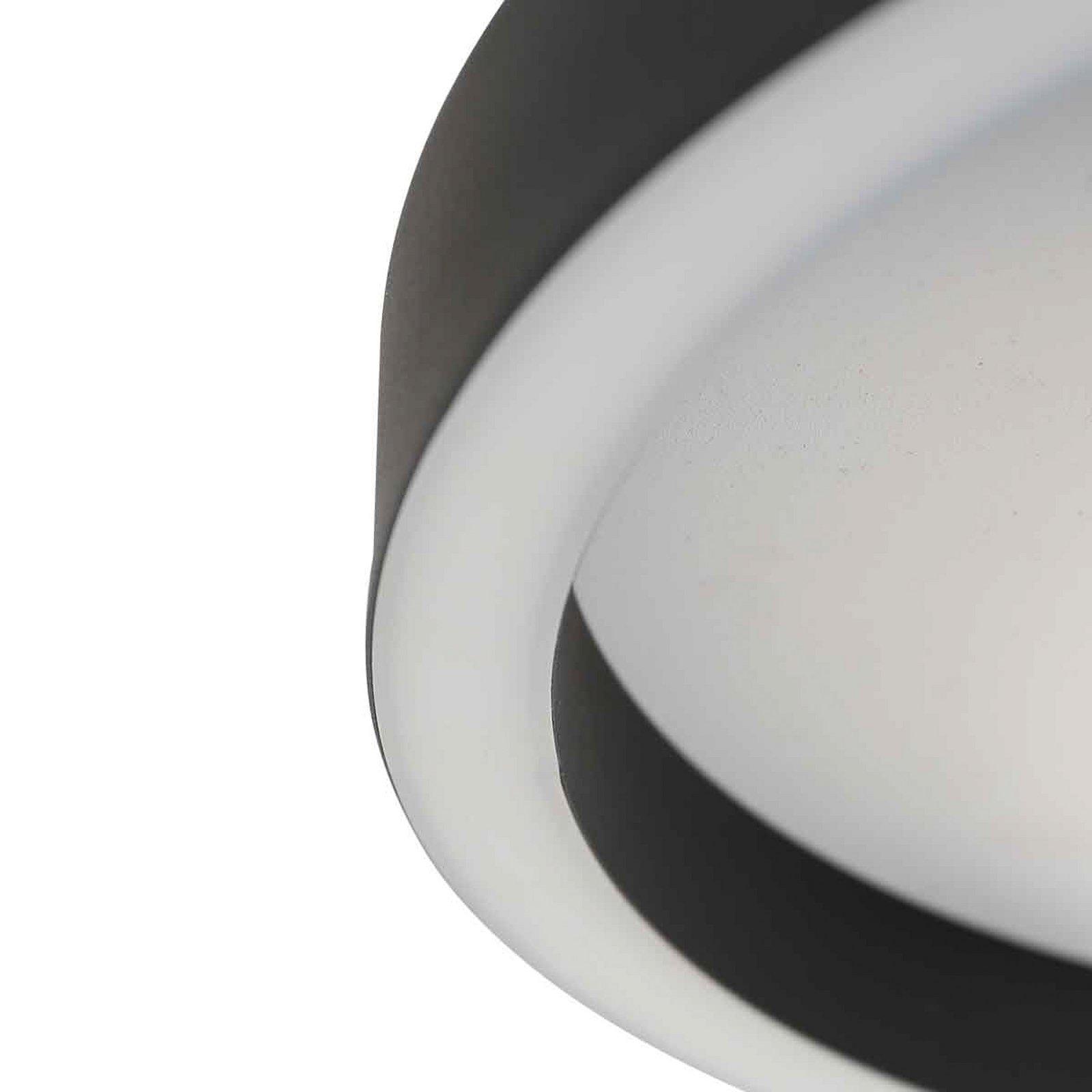 LED-taklampe Ringlux, svart, Ø 30 cm, metall, 2700 K
