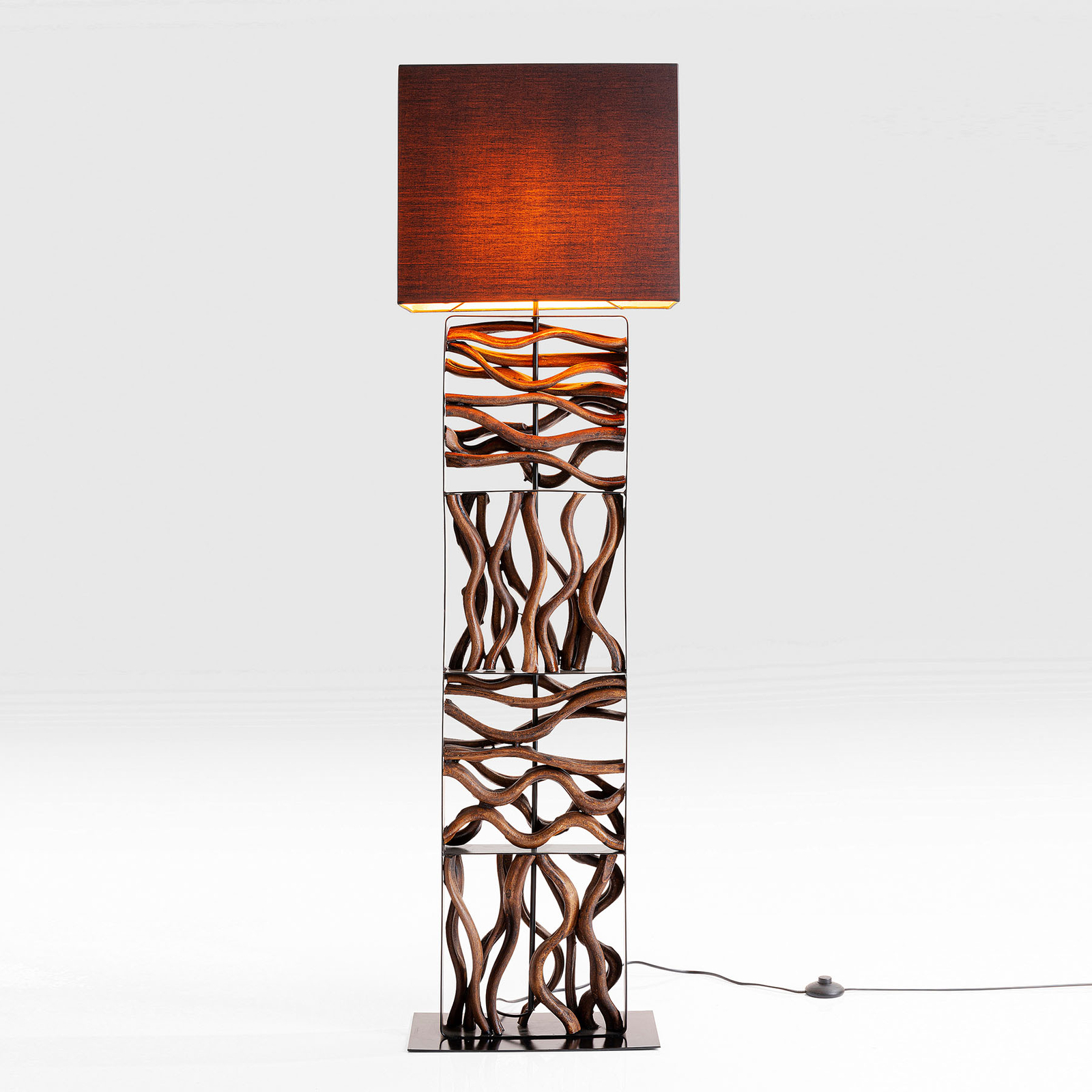 KAREN Nature Wave floor lamp with wood