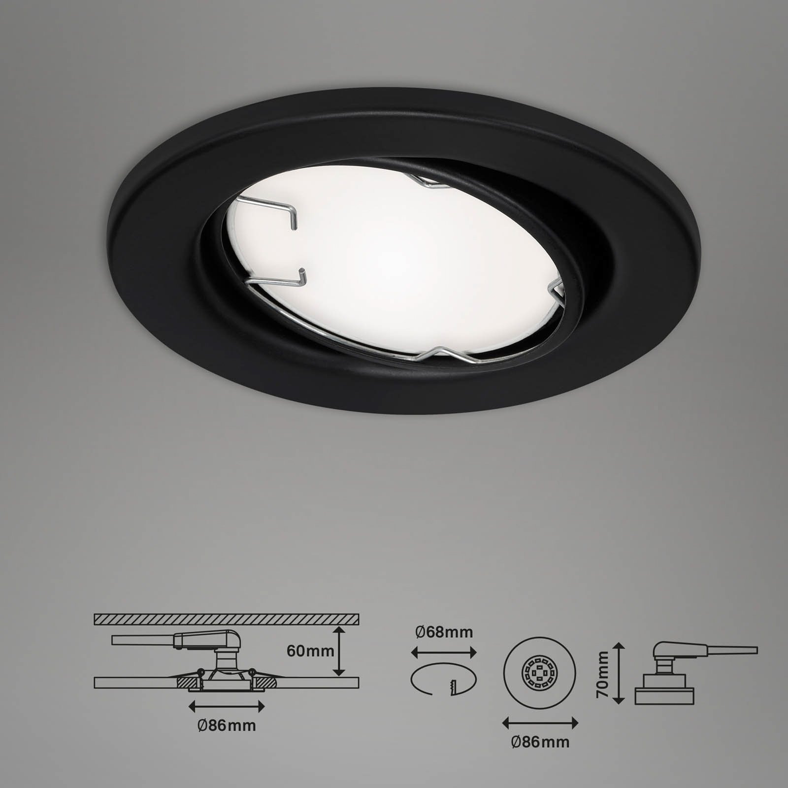 Fit Move S LED recessed light, CCT RGB 3, black