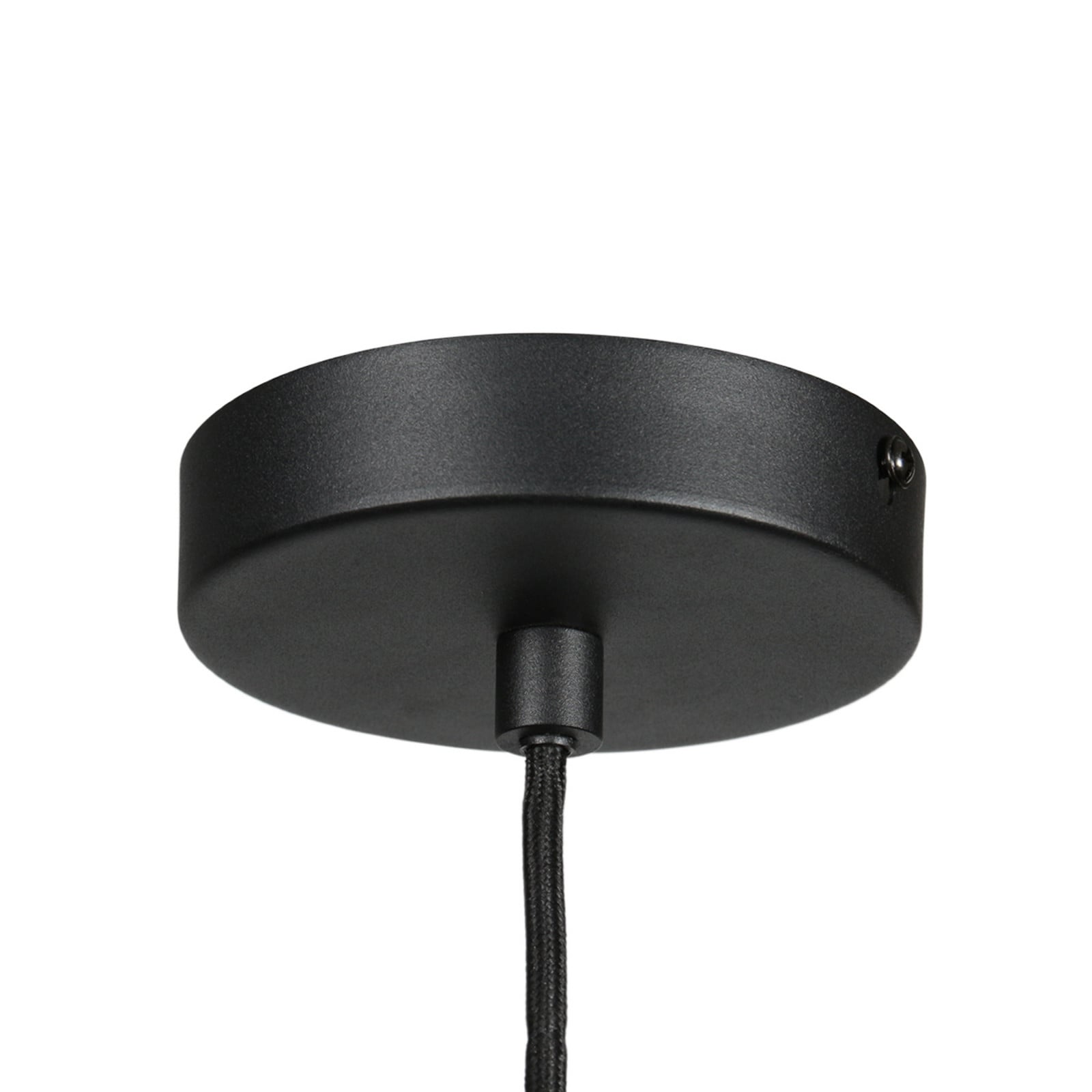 Steinhauer Lampă suspendată NoxLight cu 1 bec neagră împletitură de bambus - Camera de zi / sufragerie - negru natural - Metal