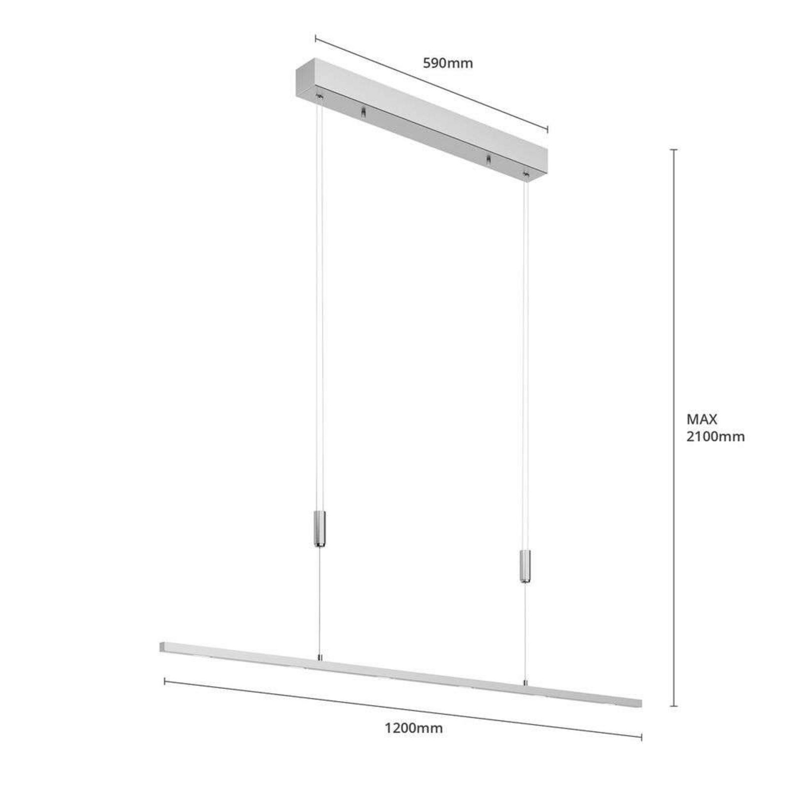 Arnik Lustră Pendul L120 Nickel - Lucande