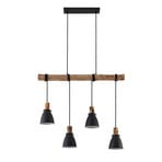 Trebale 4 Pendelleuchte Black-Wood - Lindby