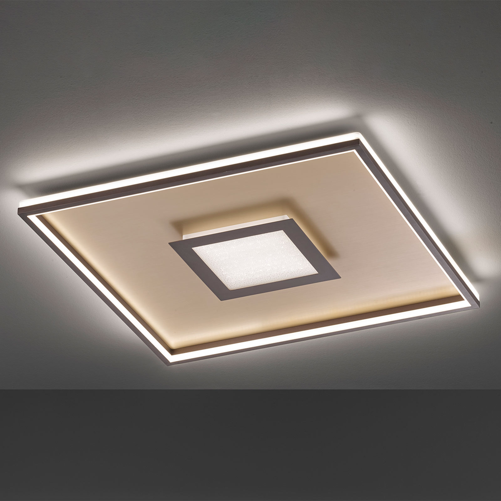 LED ceiling light Bug square, rust