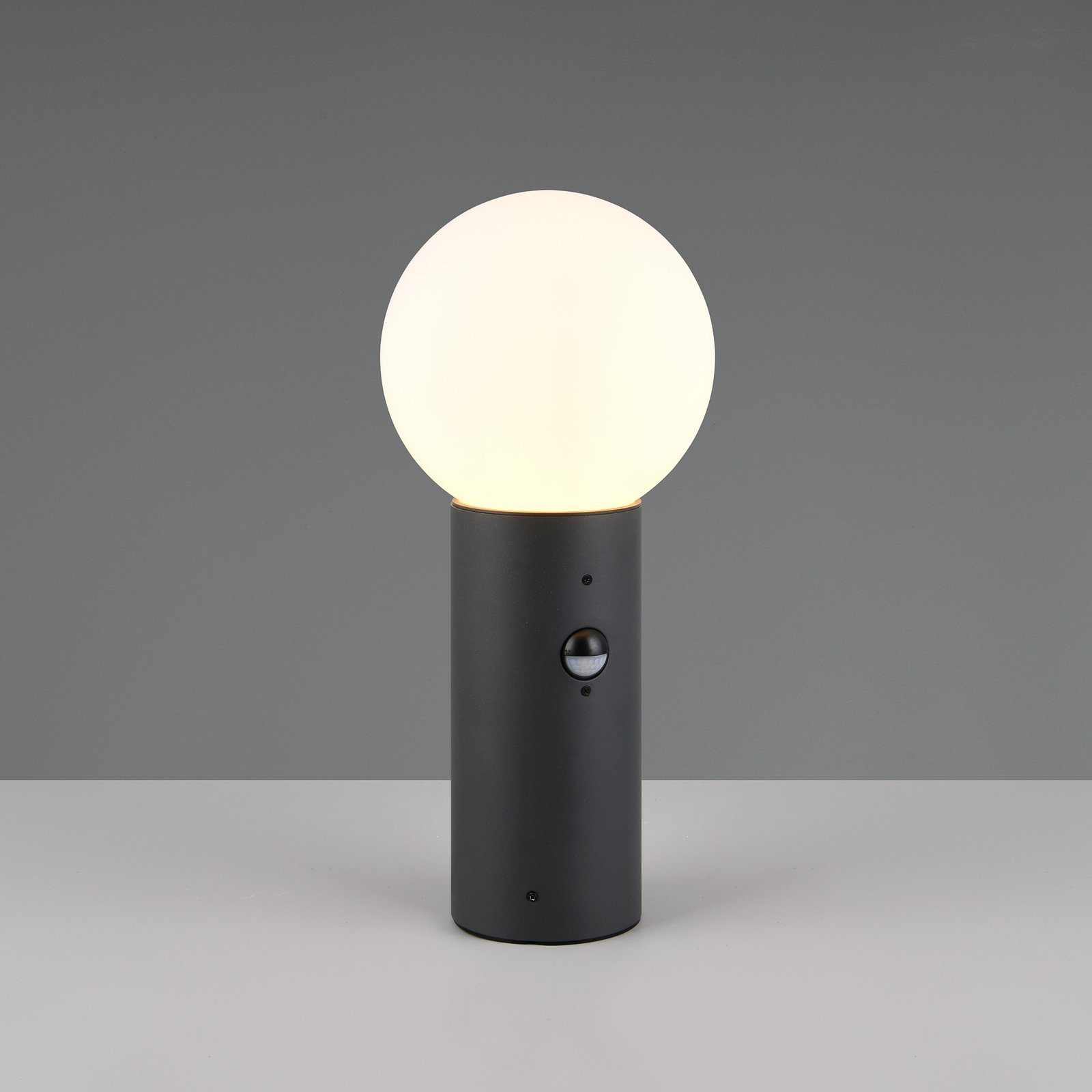 Sokkellampe Mures, antracit, højde 40 cm, metal, sensor