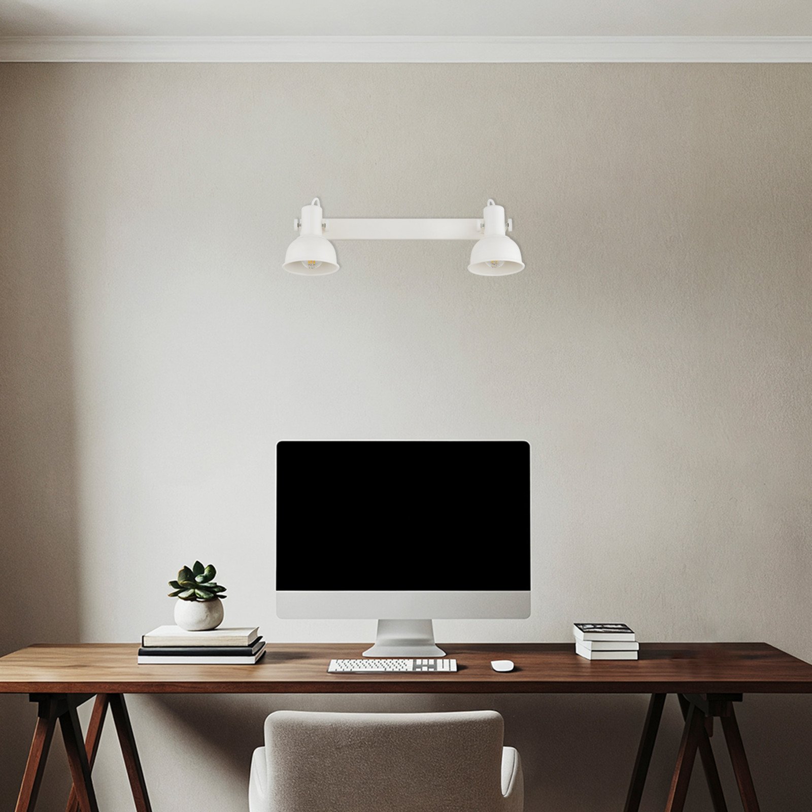 Argon Plachetă Trogir bej 2 becuri lungime 27 cm - Camera de zi / sufragerie - Design industrial - Metal