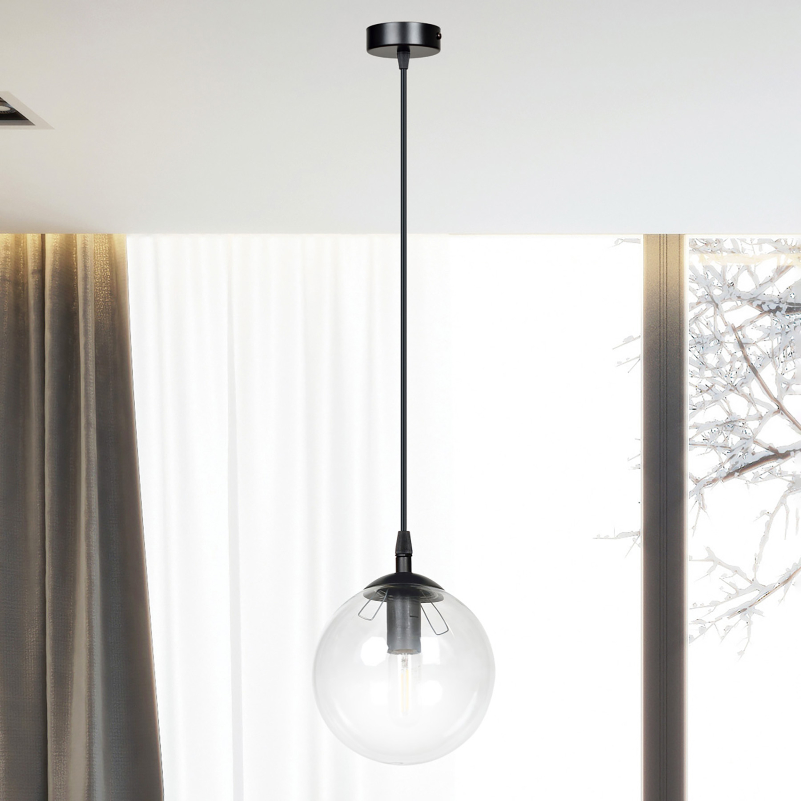 Lampa wisząca Glassy, 1-pkt., przezroczysta