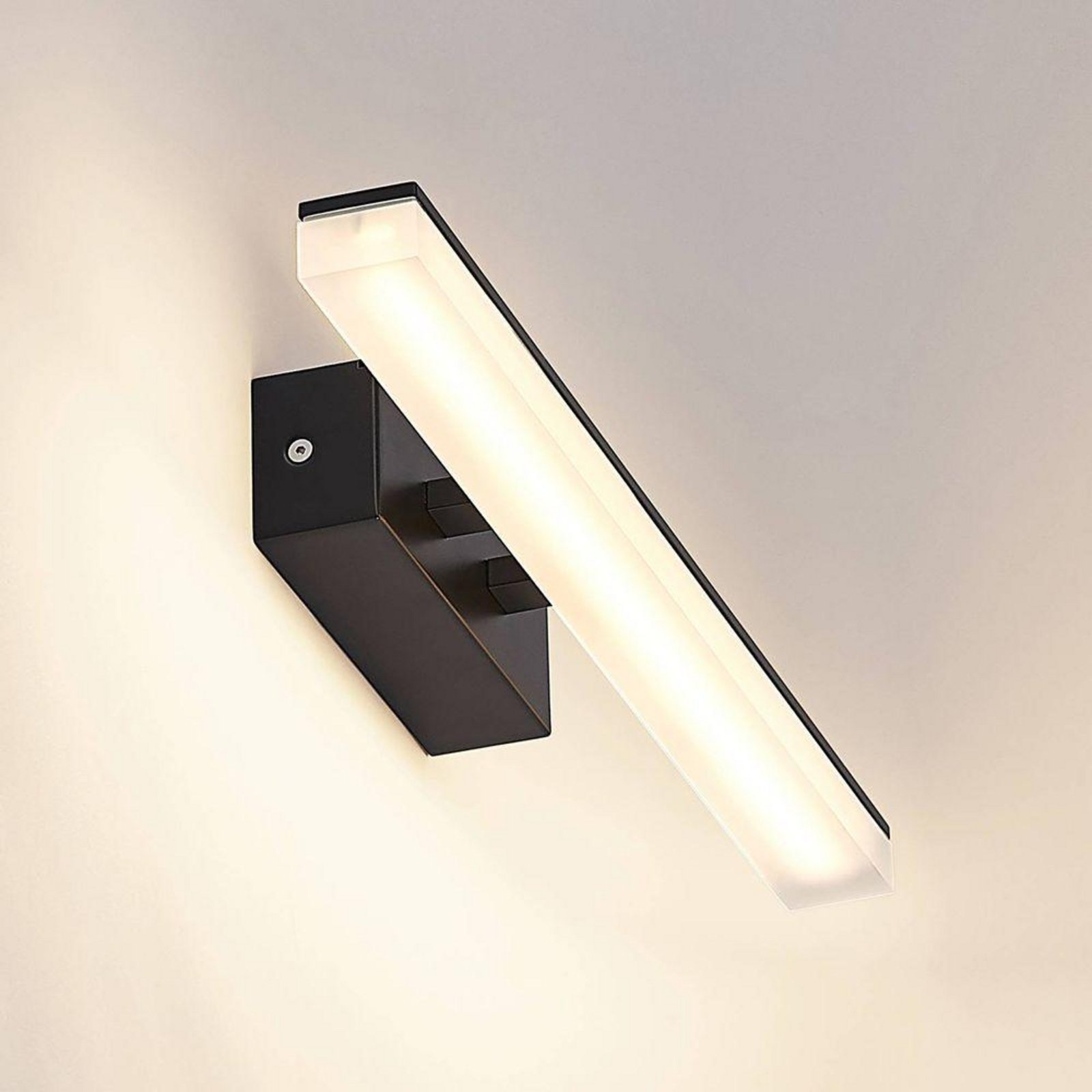 Lisana LED Candeeiro de Parede IP44 L46 Black - Lucande