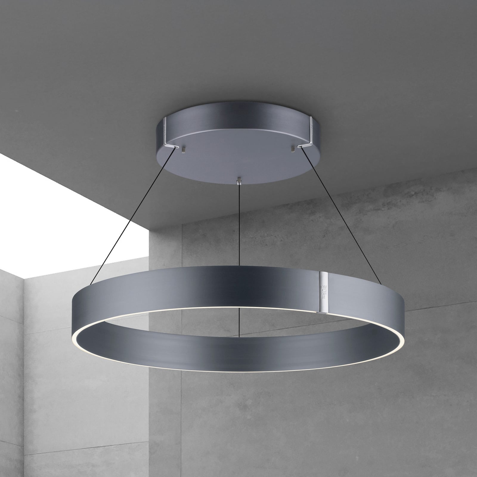 Suspension LED E-Clipse, gris mystique, Ø 70 cm, CCT - PURE Suspension LED E-Clipse, gris mystique, Ø 70 cm, CCT - PURE
