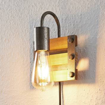 Lindby Jamina houten wandlamp, 1-lamp