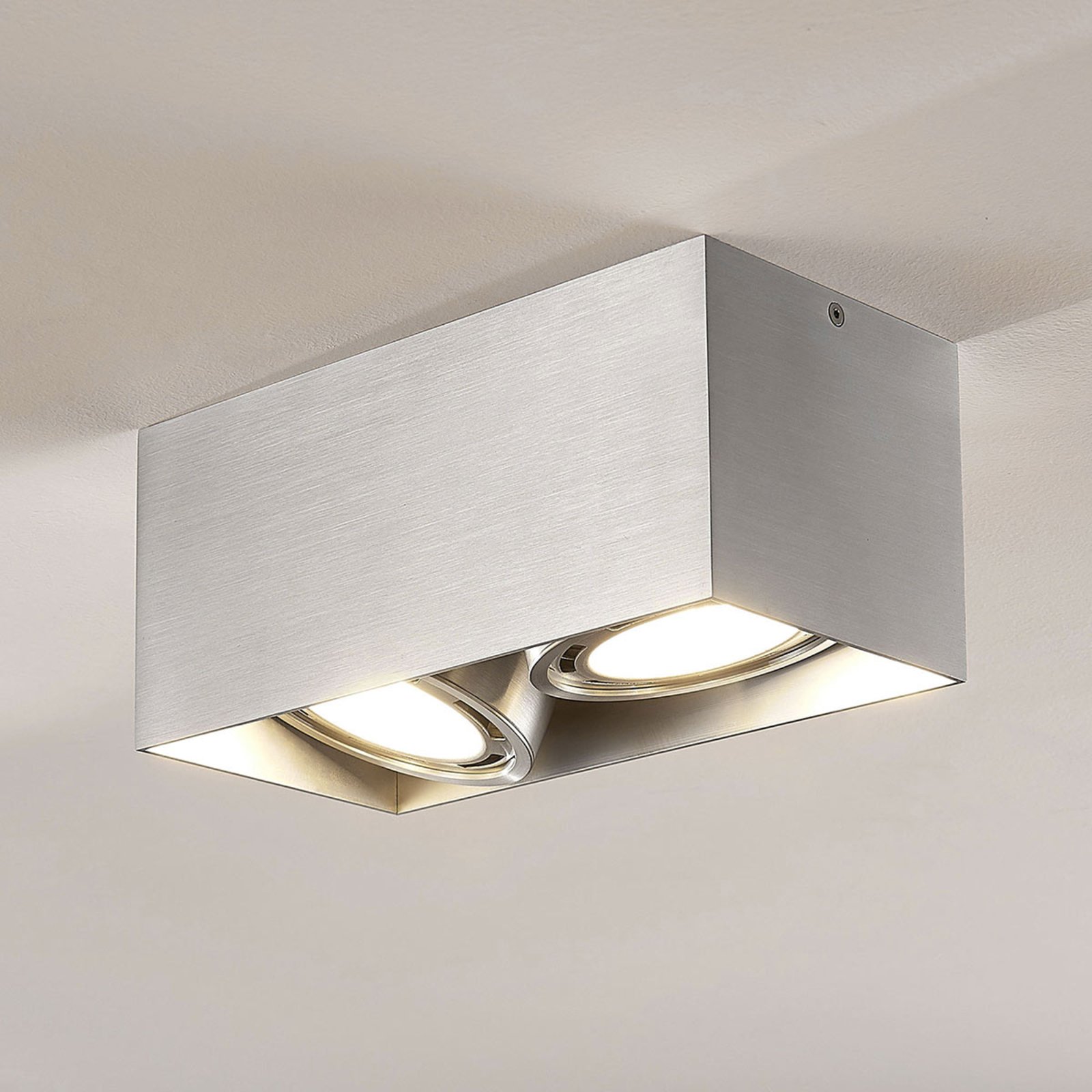 Arcchio Rosalie LED downlight, 2-bulb, angular, alu, for Kitchen, aluminium, metal, GU10, 11.5 W, energy efficiency: A+, L: 27 cm, W: 13.2 cm, H: 12 cm