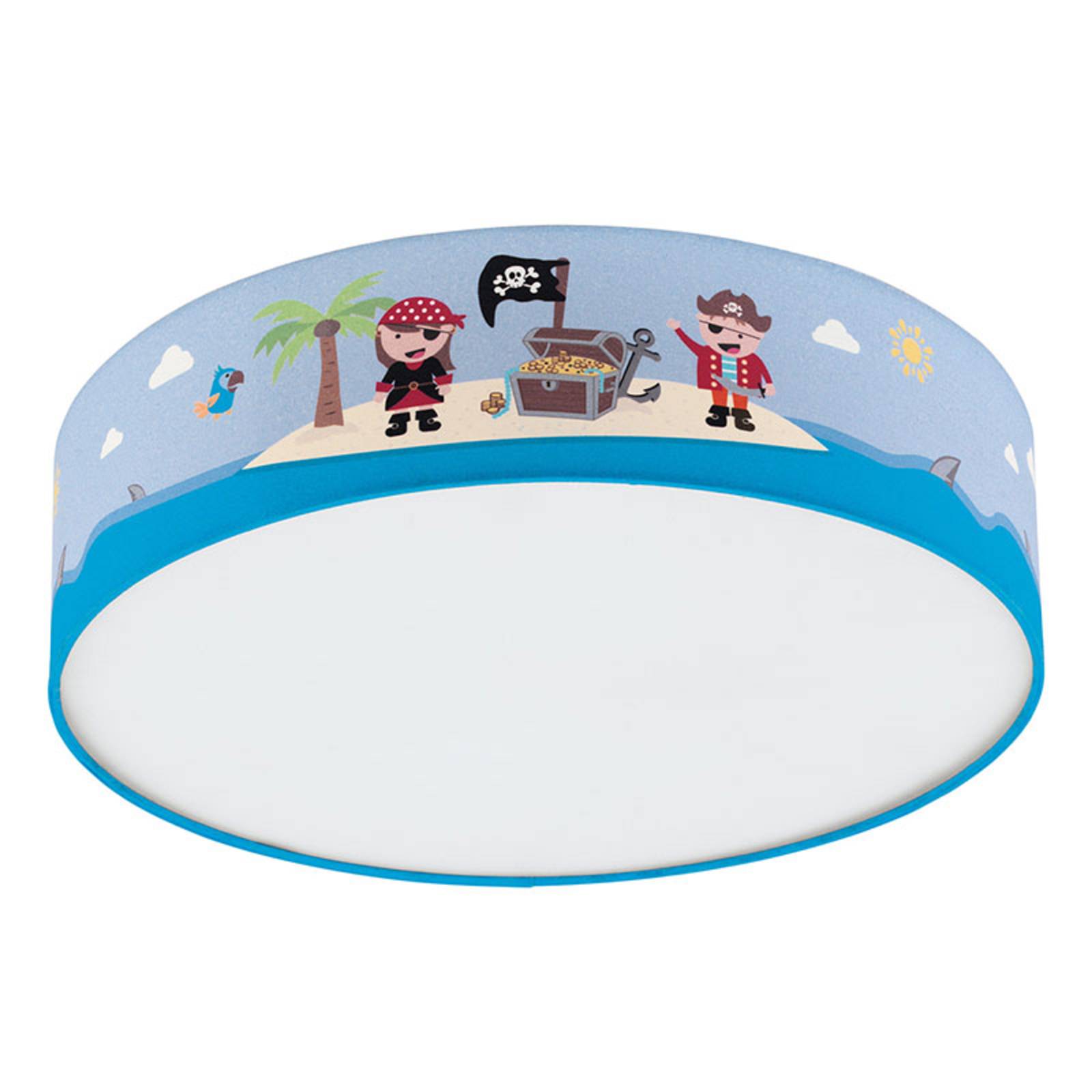 Lampa sufitowa San Carlo z tkaniny, motyw piracki