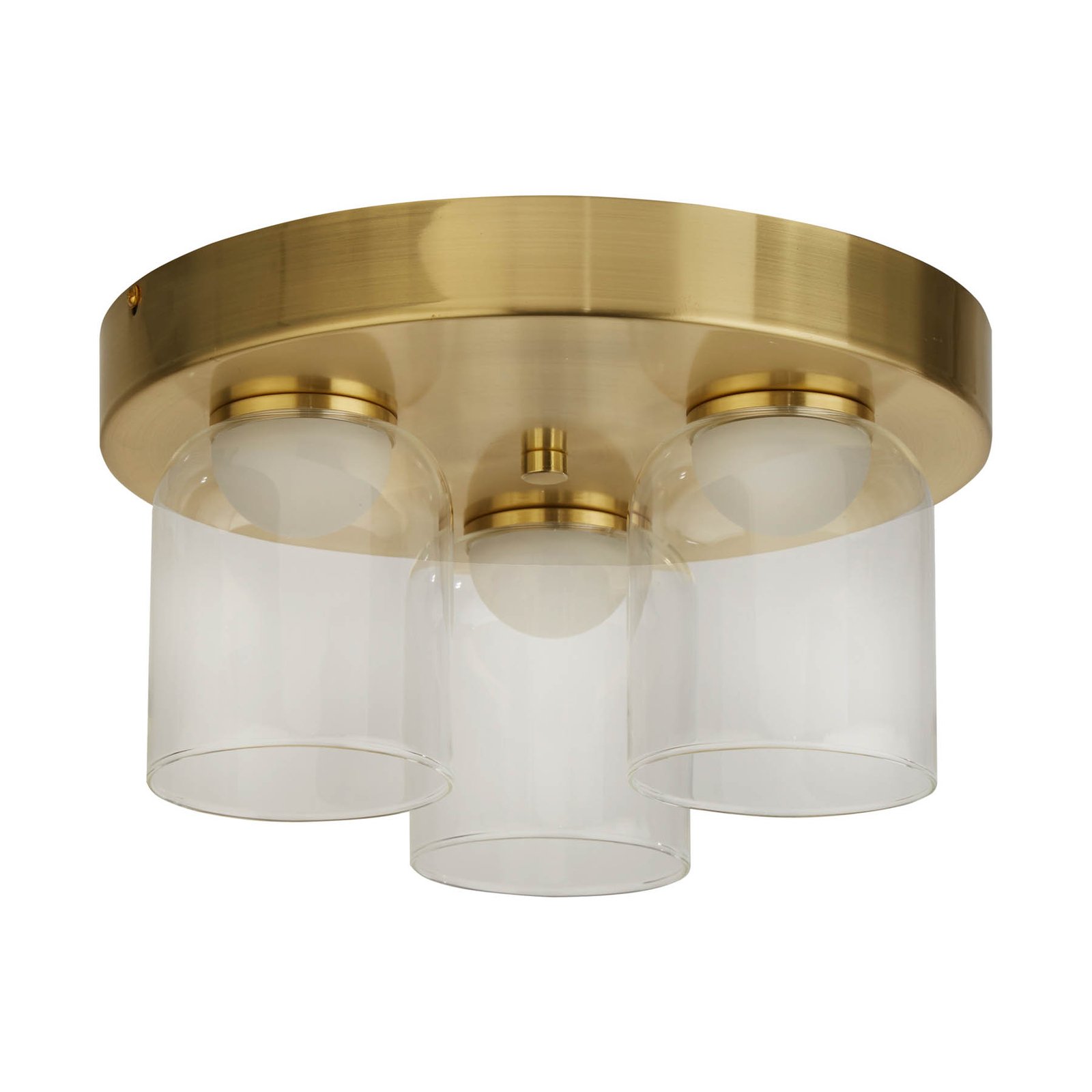 LED ceiling light Highball, brass-coloured, IP44, glass