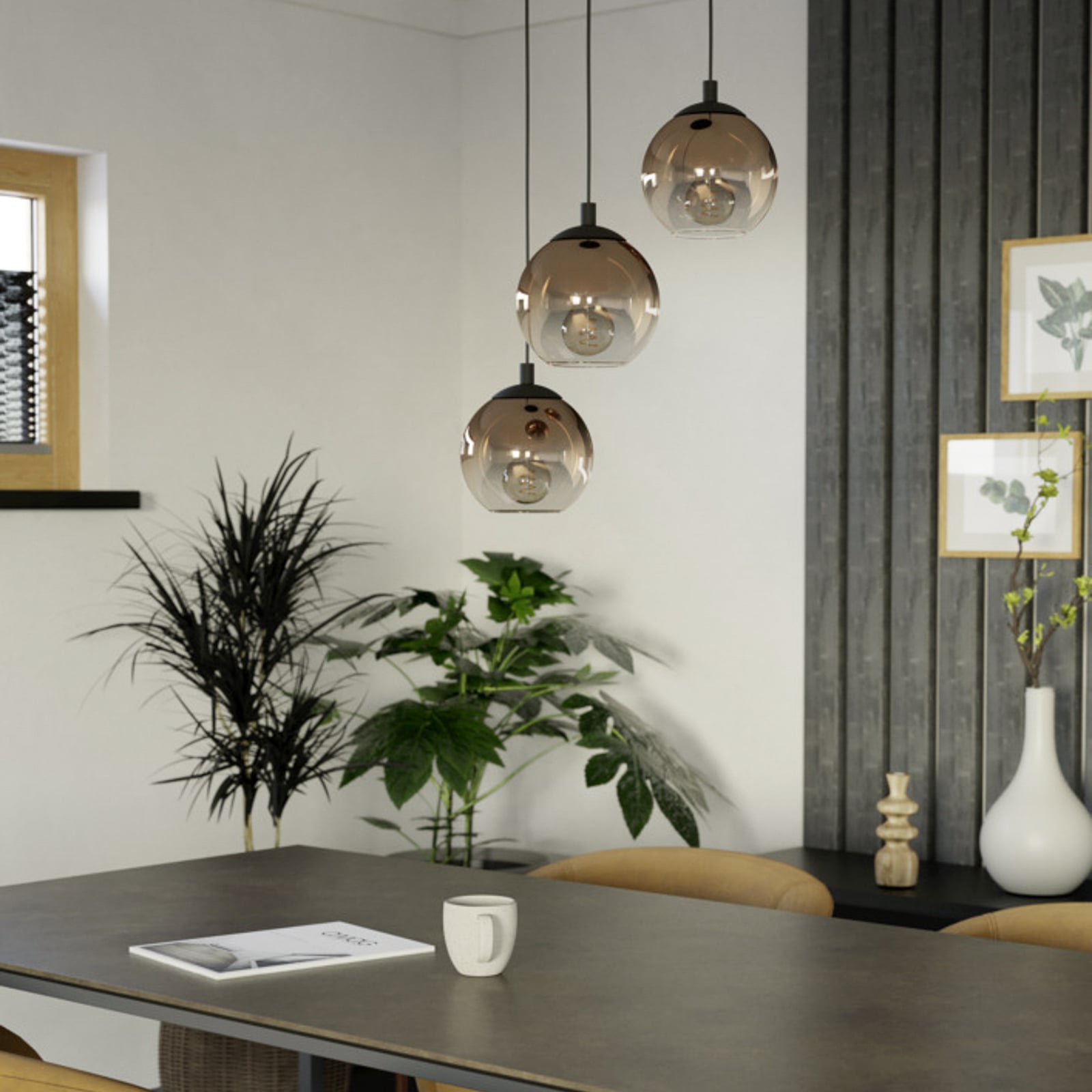 EGLO hanglamp ARISCANI 1, Ø 43 cm, 3-lamps, zwart/koper EGLO hanglamp ARISCANI 1, Ø 43 cm, 3-lamps, zwart/koper