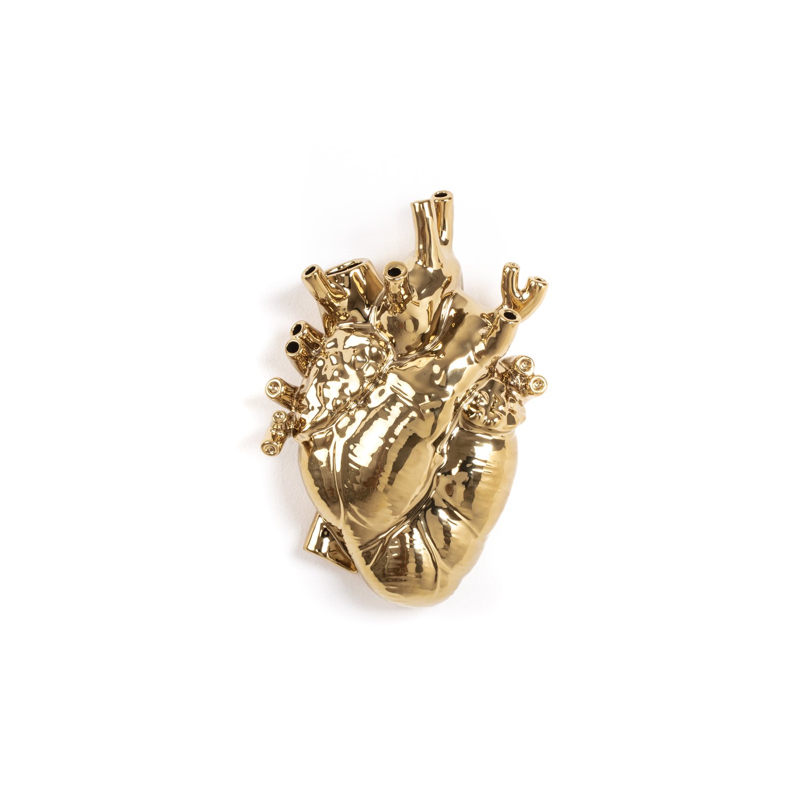 Love In Bloom Porcelain Heart Vase Gold - Seletti