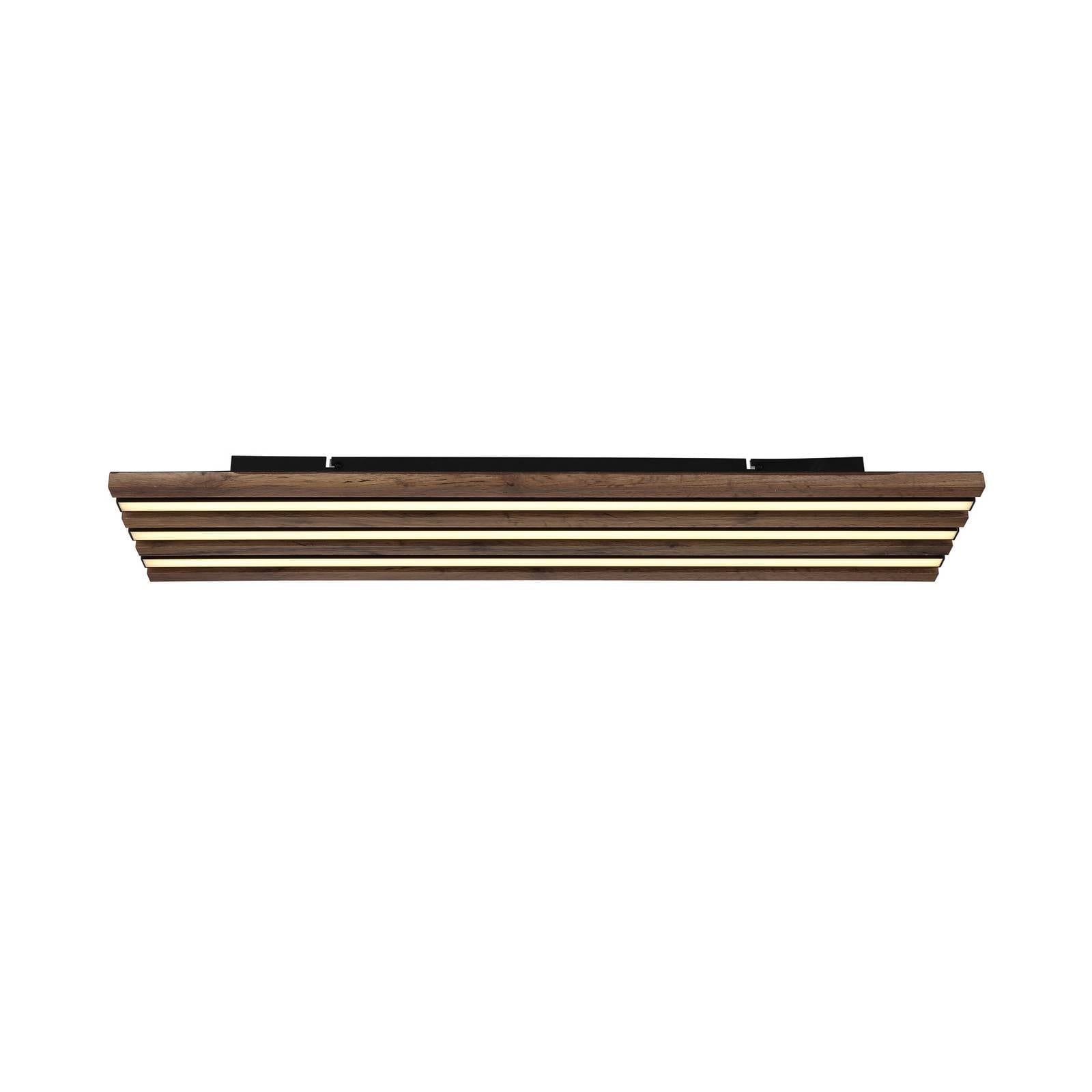  Globo Globo Hayden Led Ceiling Lamp, Length 80 Cm, Black/dark Wood 