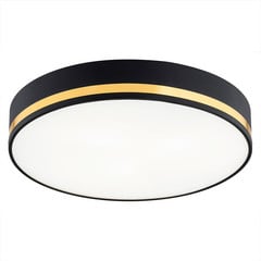 Plafoniera Amore, strisce dorate, nero, Ø 35 cm