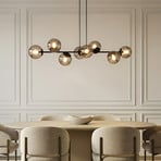 Lampada a sospensione Lindby Isamer, grigio fumo, 130 cm, globo