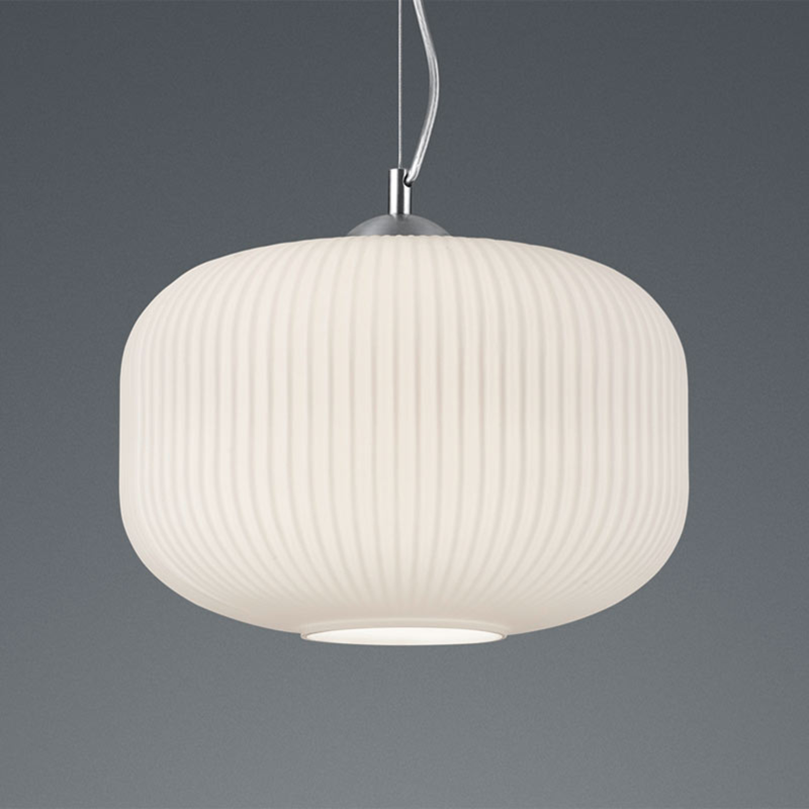 Reality Leuchten Kilian pendant light, glass lampshade, white, for Living / Dining Room, metal, glass, E27, 42 W, energy efficiency: A++