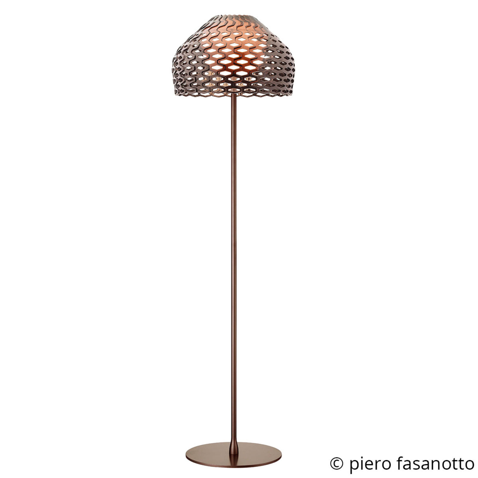 Flos FLOS Tatou F floor lamp with dimmer, ochre grey, for Living / Dining Room, steel, polycarbonate, E27, 205 W, energy efficiency: A++, H: 180 cm