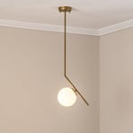 Hengelampe Dolunay, 25 cm lang, gullfarget, glass, E27