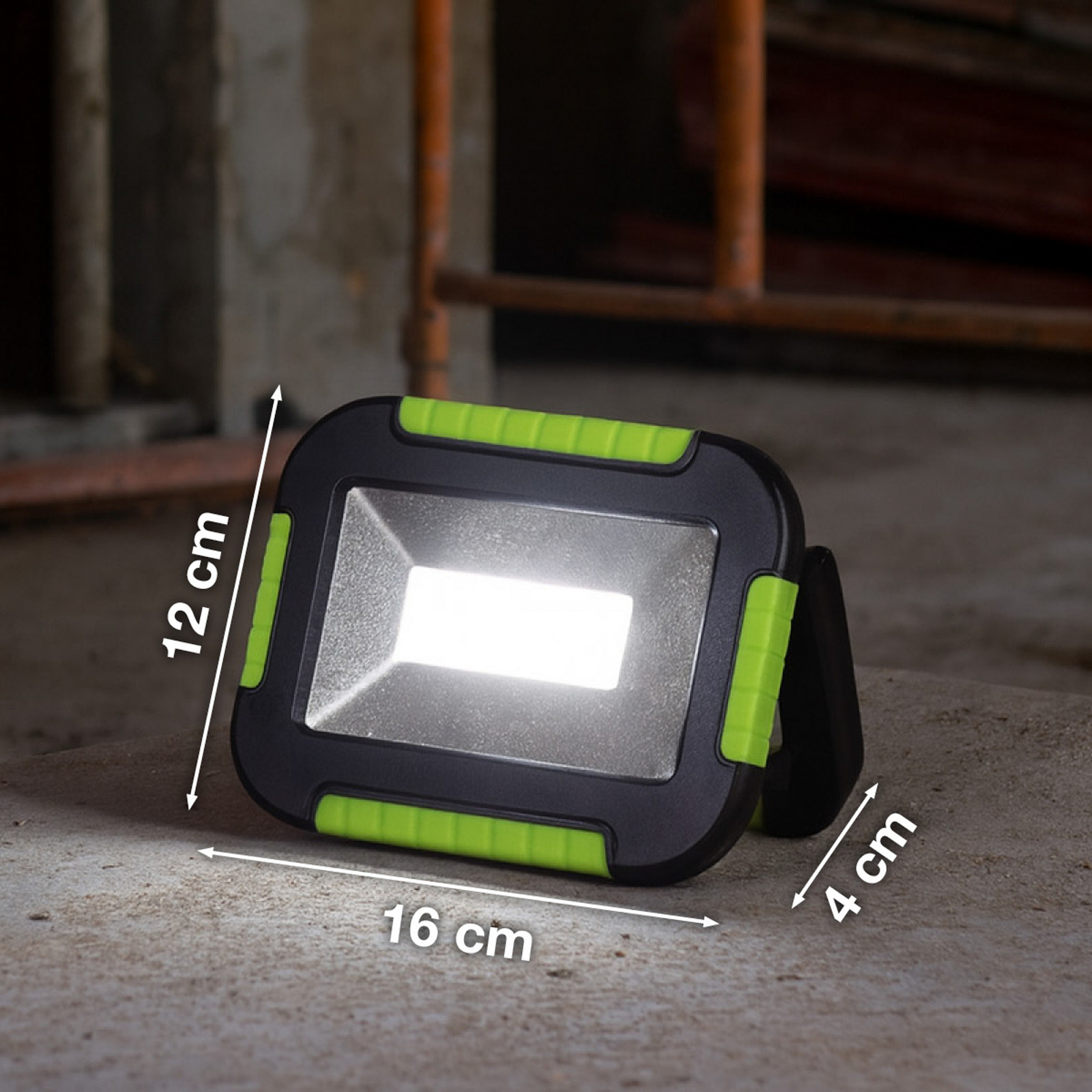 Faretto da esterno a LED ricaricabile 850946, nero/verde, lunghezza 16 cm