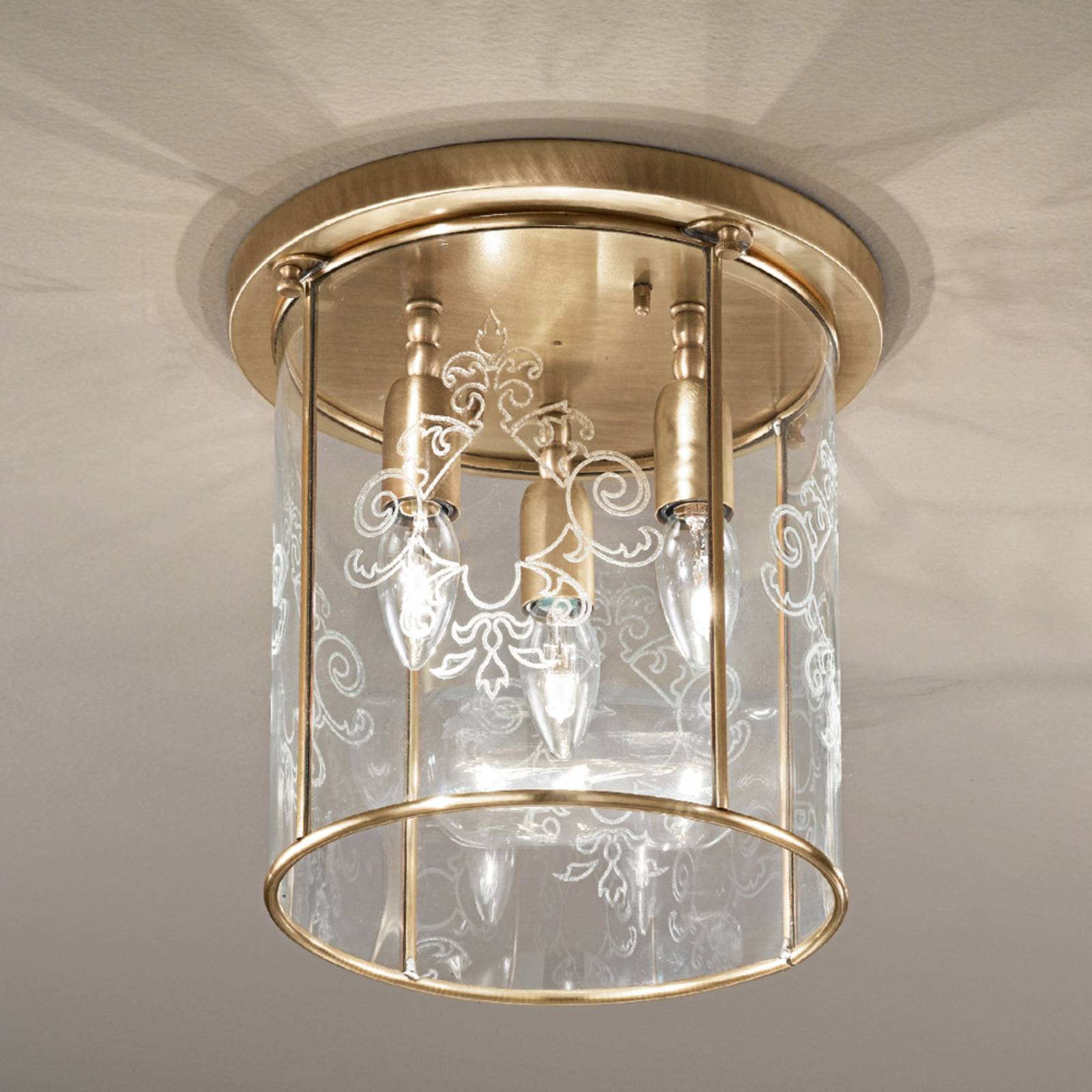 Cremasco Plafonnier Greta bronze 3 lampes