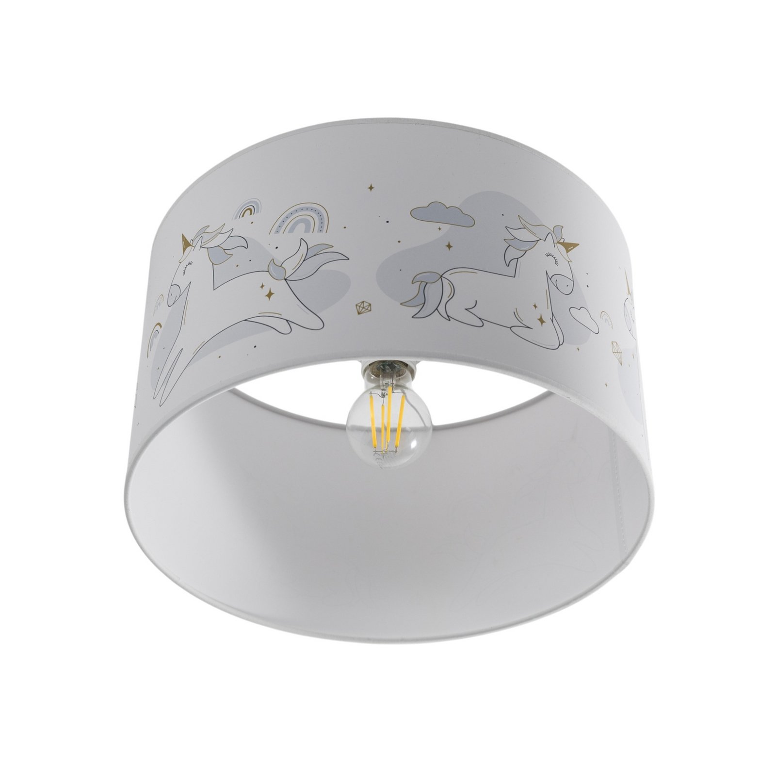 Mila függőlámpa, Ø 35 cm, szövet, egyszarvúak, E27