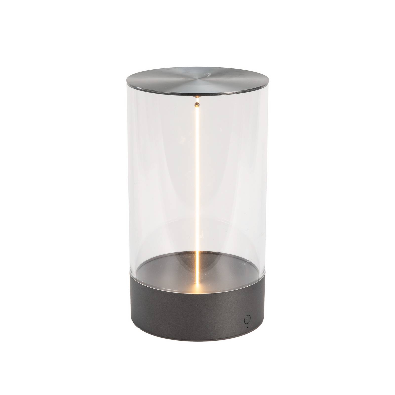 LED-Akku-Tischleuchte Edison, Höhe 23 cm, grau/klar, IP54