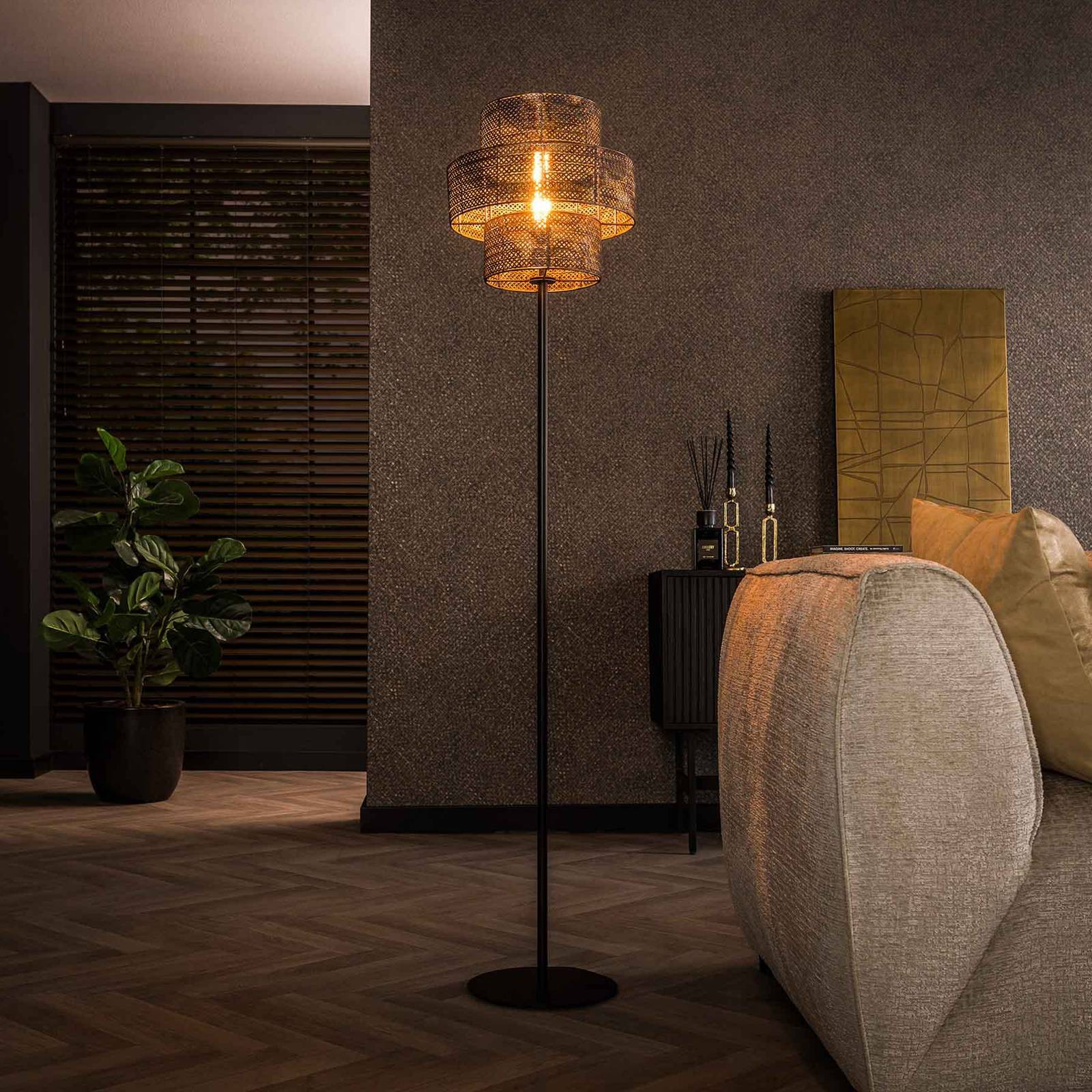 Zijlstra Lantaarn vloerlamp, zwart/gebrand, hoogte 165 cm, metaal
