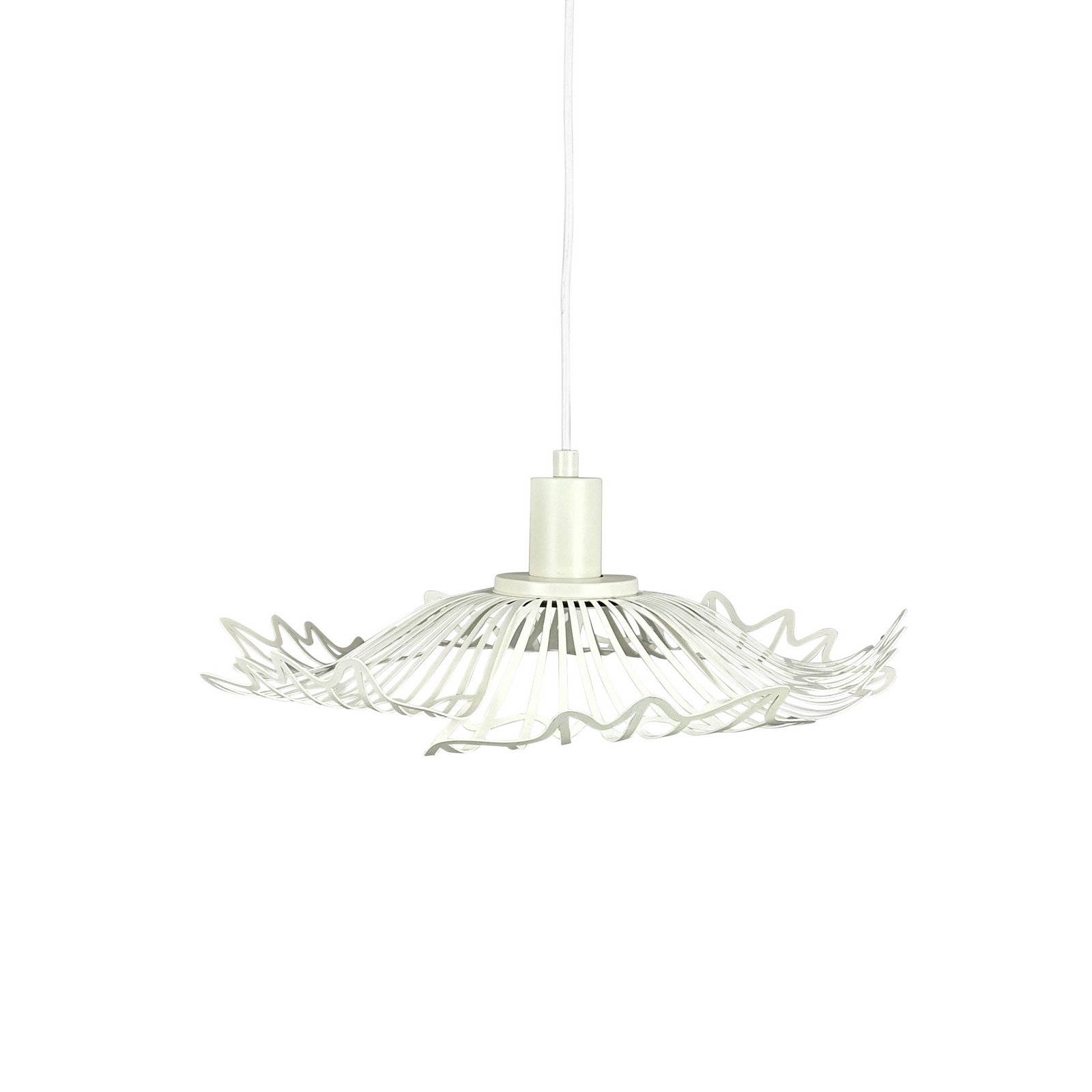 Dyberg Larsen Flora hanging light, pearl white, Ø 40 cm, metal