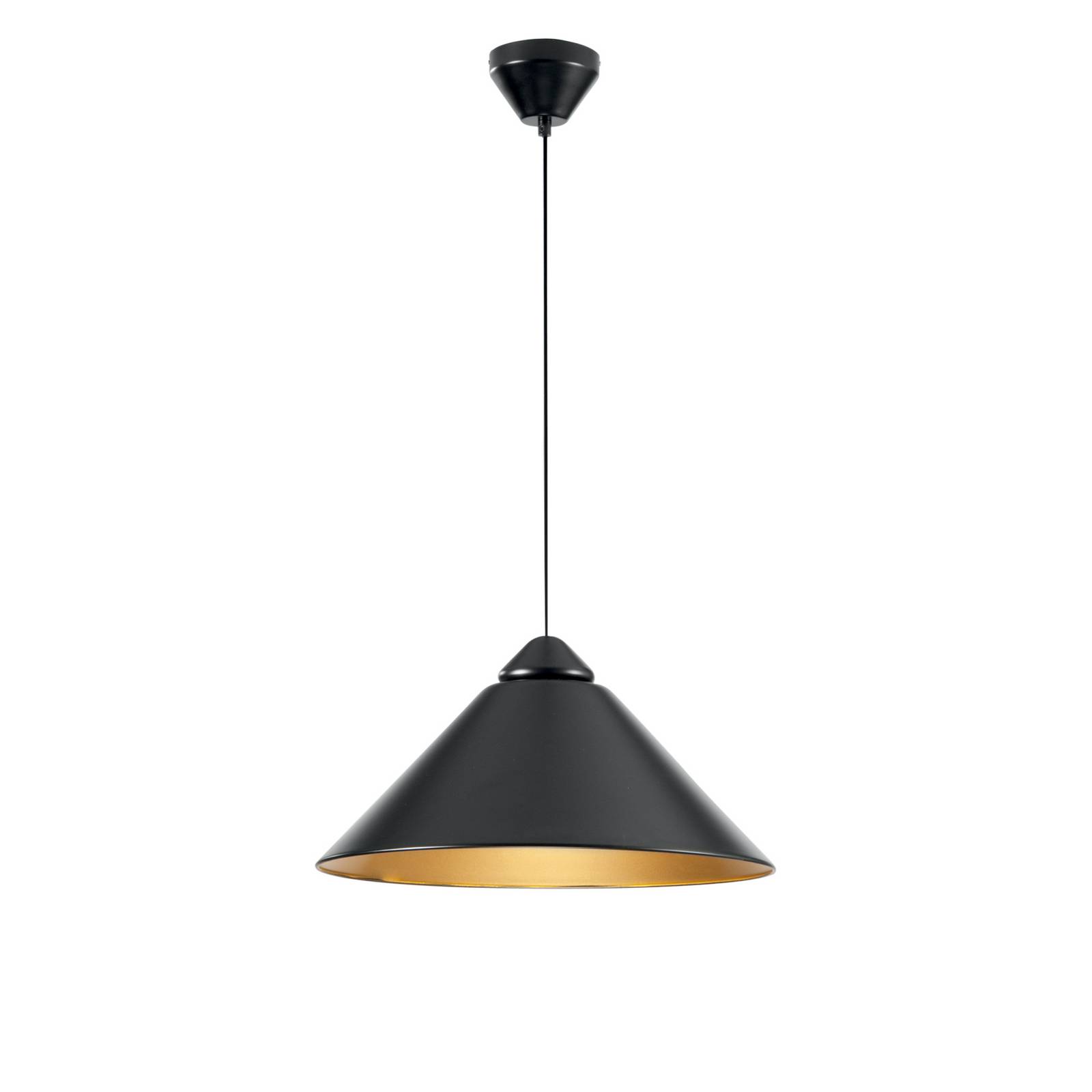Hängelampe Big Bang schwarz/goldfarben, Ø 49 cm, Metall