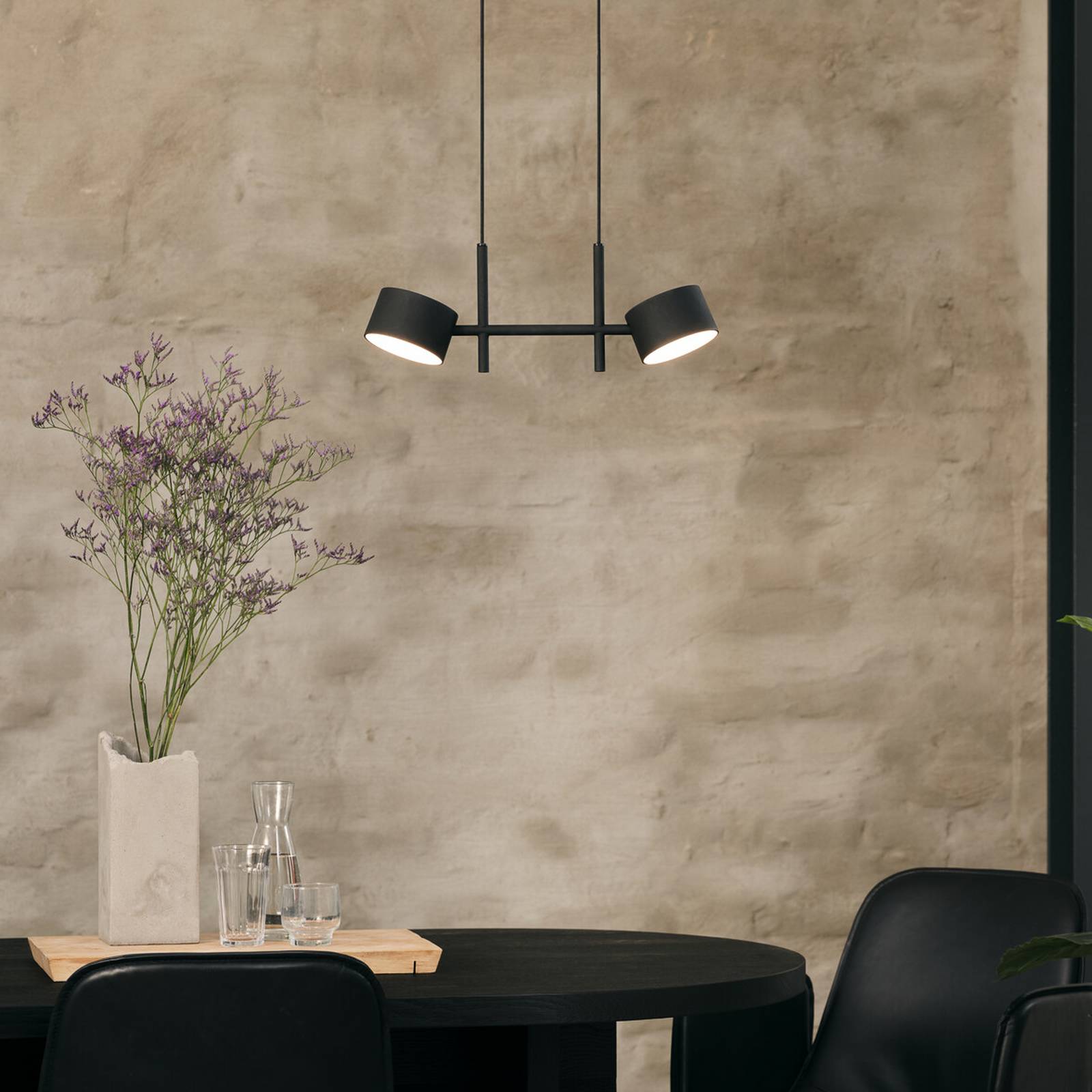 OSRAM LED-Hängeleuchte Decor Kyoto, 2-fl., schwarz, dimmbar günstig online kaufen