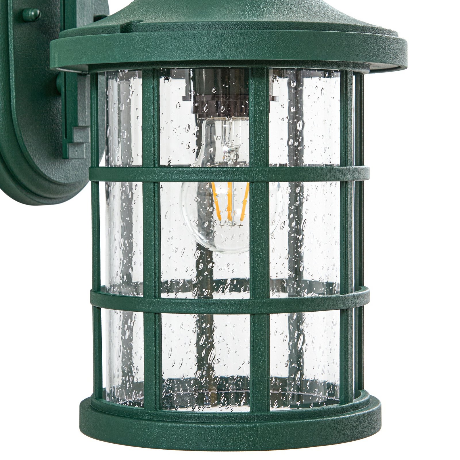 Lindby Außenwandlampe Ankea, grün, Höhe 37 cm, IP23, E27