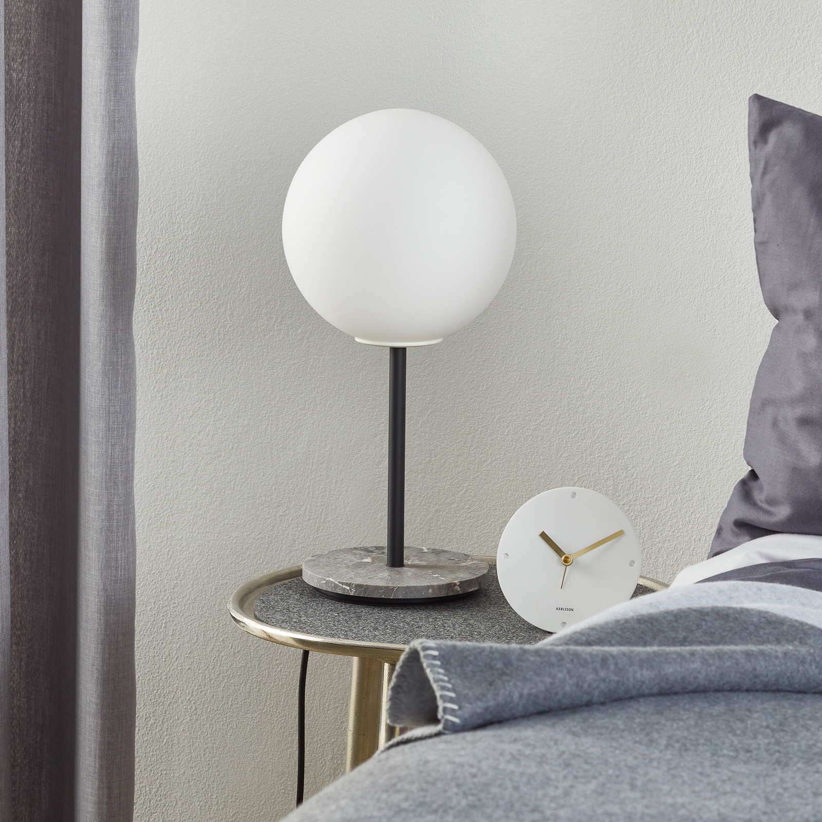 Audo TR Bulb Tischlampe 41cm Marmor/opal