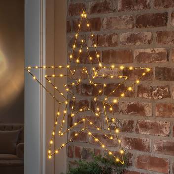 LED-dekorasjonsbelysning gullstjerne, 66x64 cm