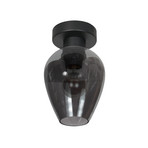 Lámpara de techo Bloeba, negro/gris humo, Ø 15 cm, gota de cristal