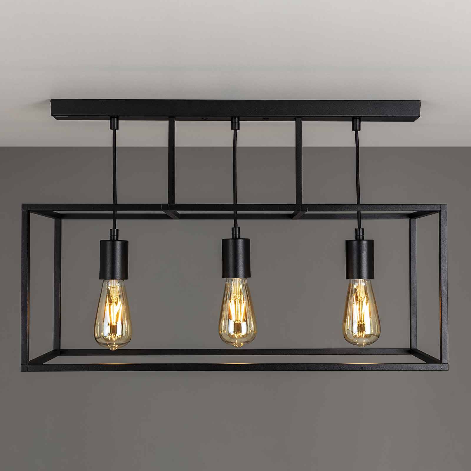 Image of Moretti Luce Plafonnier Cubic³ 3384, à 3 lampes, noir 8021035015342