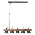 Hanglamp Plow 5-lamps, zwart/donker hout
