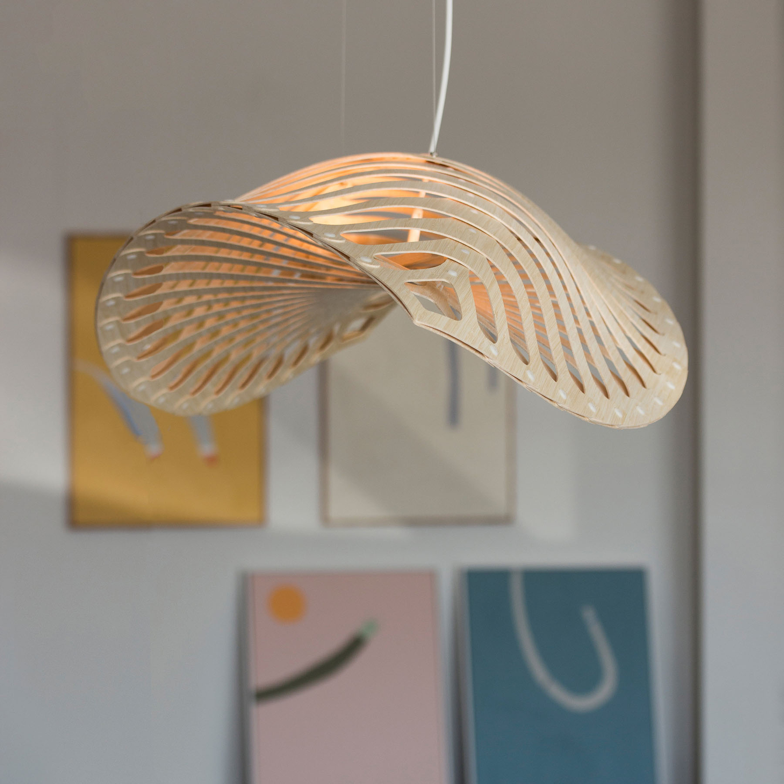 david trubridge Navicula Pendellampe Länge 144 cm