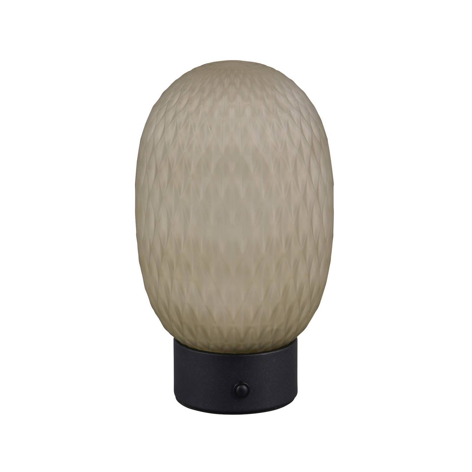 LED-Akku-Tischleuchte Facette, grün, USB, Glas,