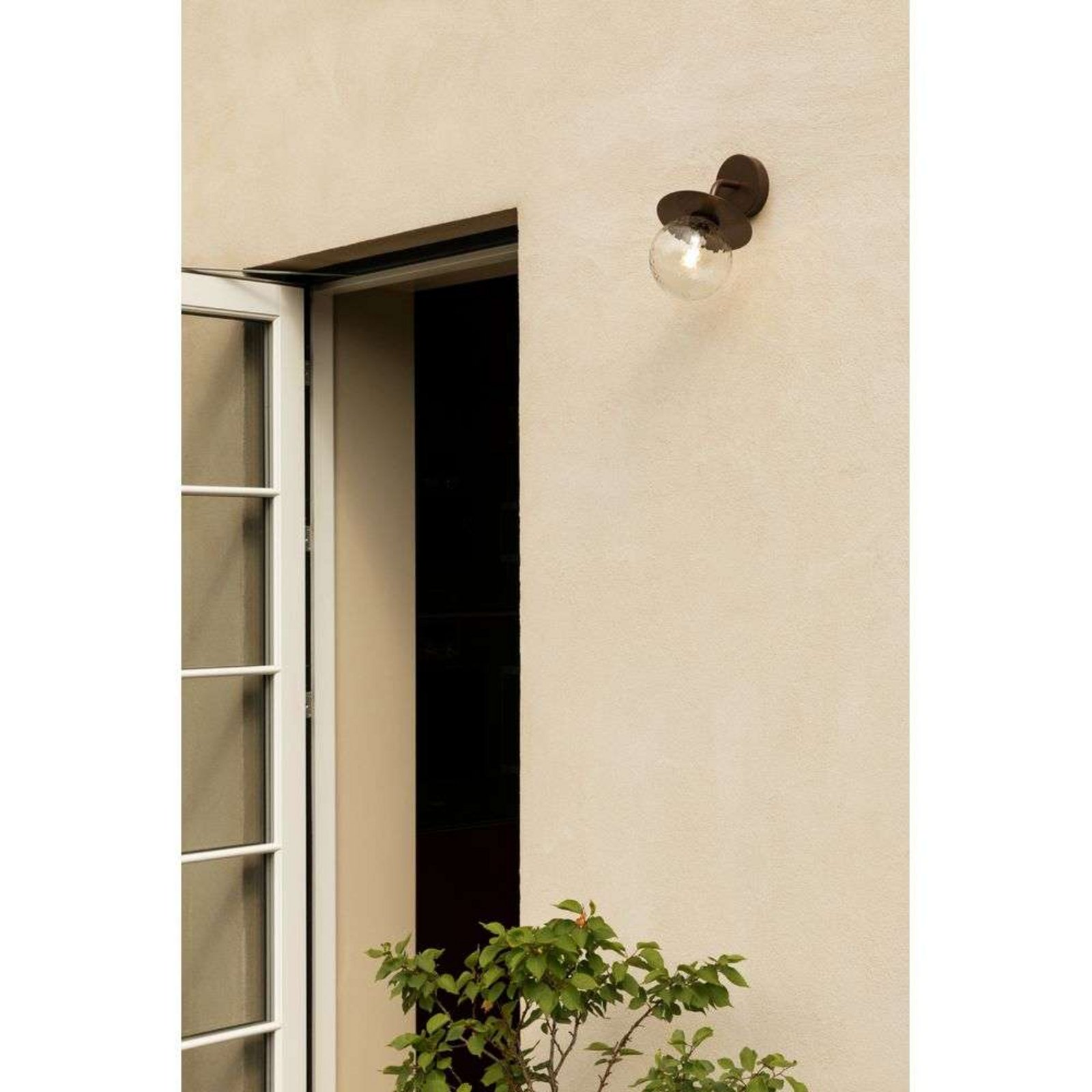 Nuura buitenwandlamp Liila, breedte 16 cm, brons/helder