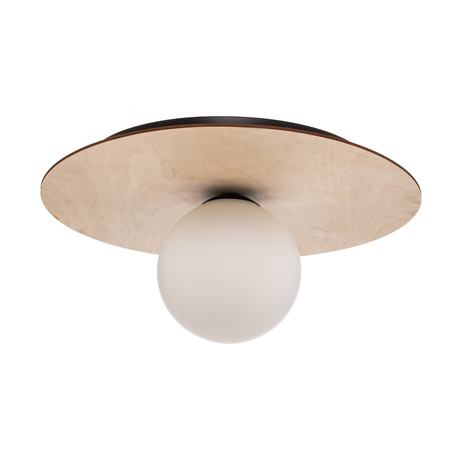 Kenzo ceiling light, round, brown/white, 1-bulb