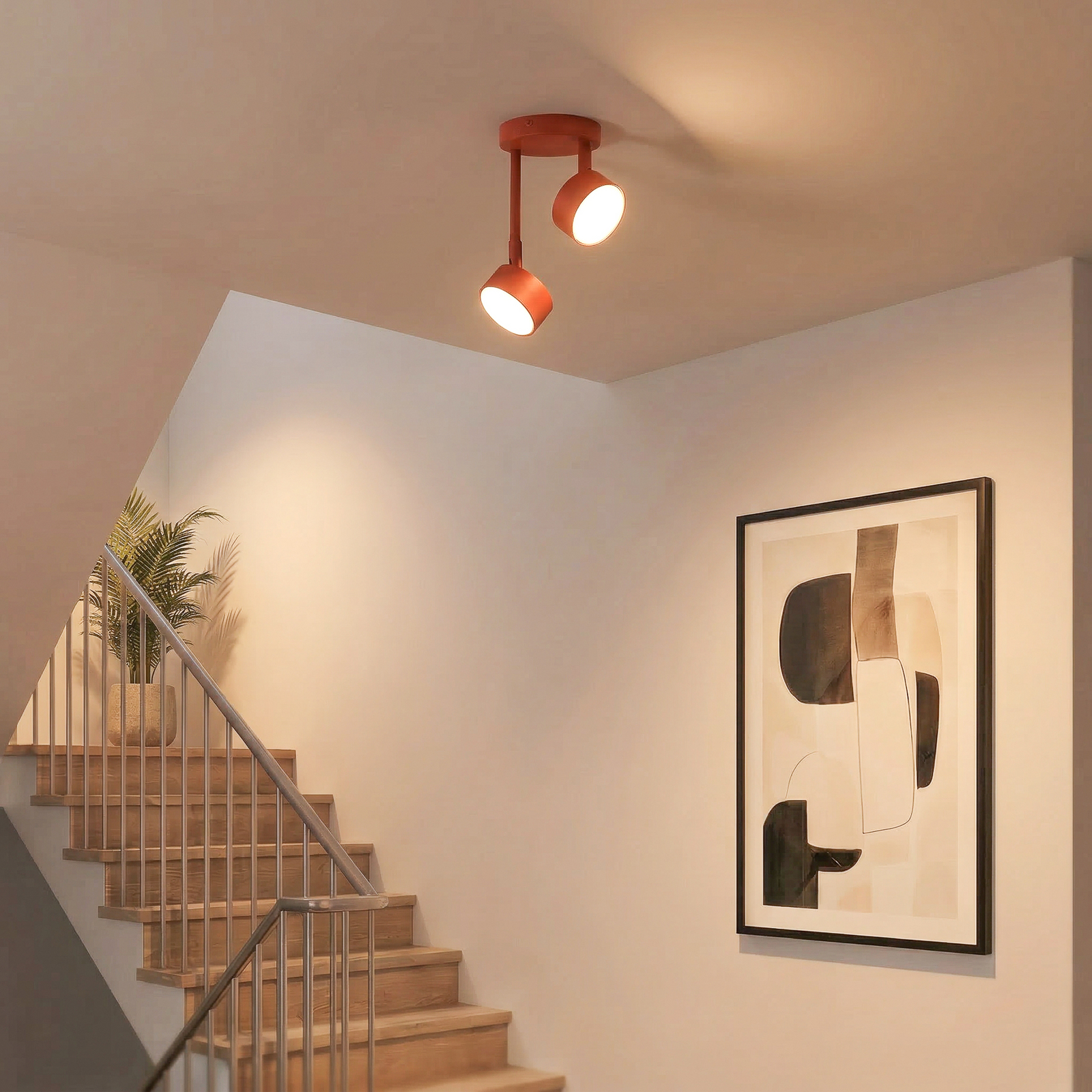 Spot de tavan Nemo, 2 becuri, roșu, mobil, GX53