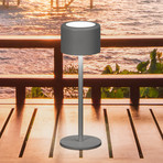 LED-Akku-Tischlampe Juna, sandgrau Höhe 25 cm Metall, IP54