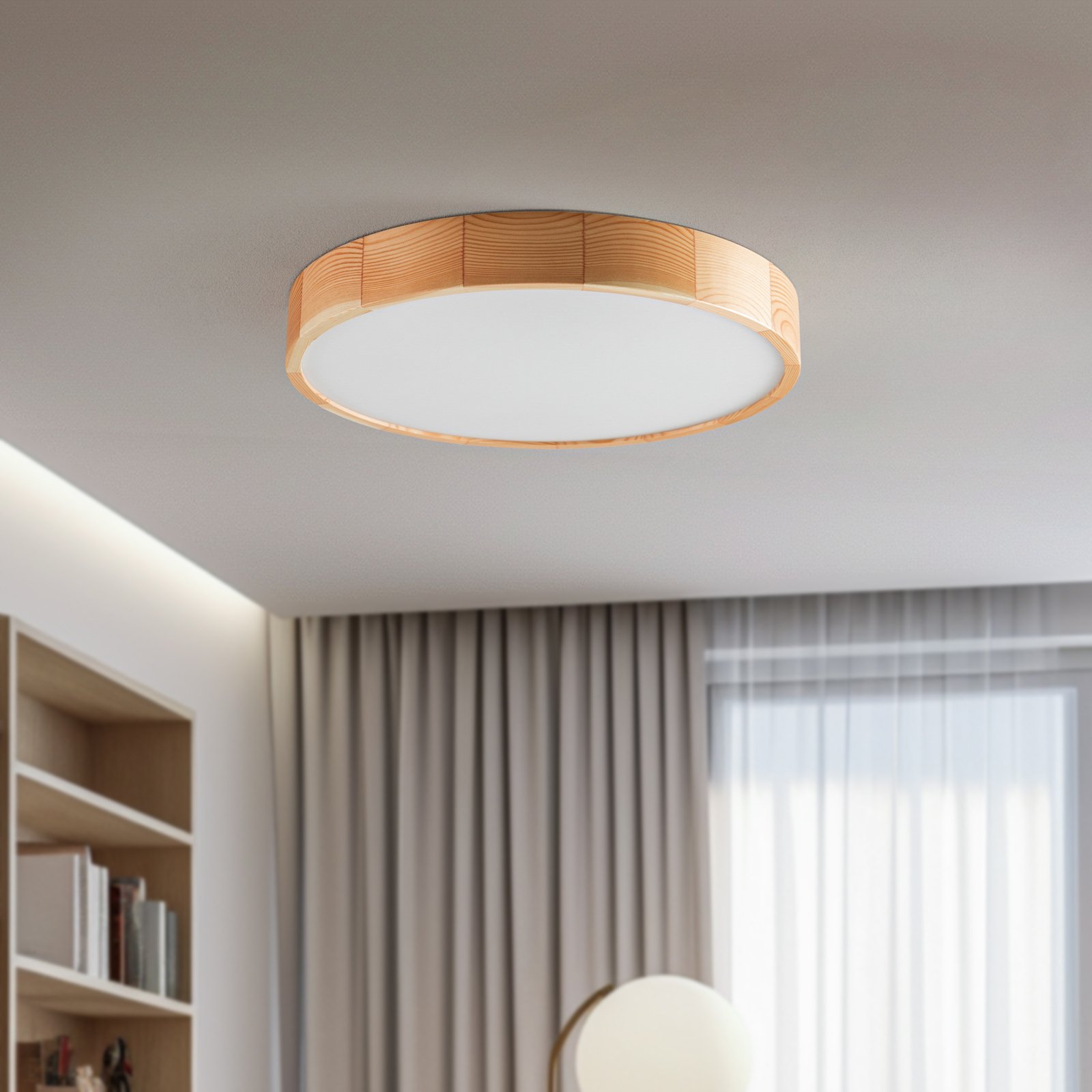 Envostar Kerio ceiling lamp Ø 57.5 cm natural pine