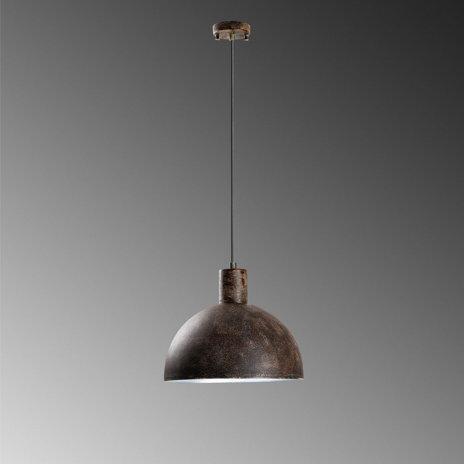 Hängeleuchte Kure, schwarz-braun, Metall, Ø 30 cm, E27