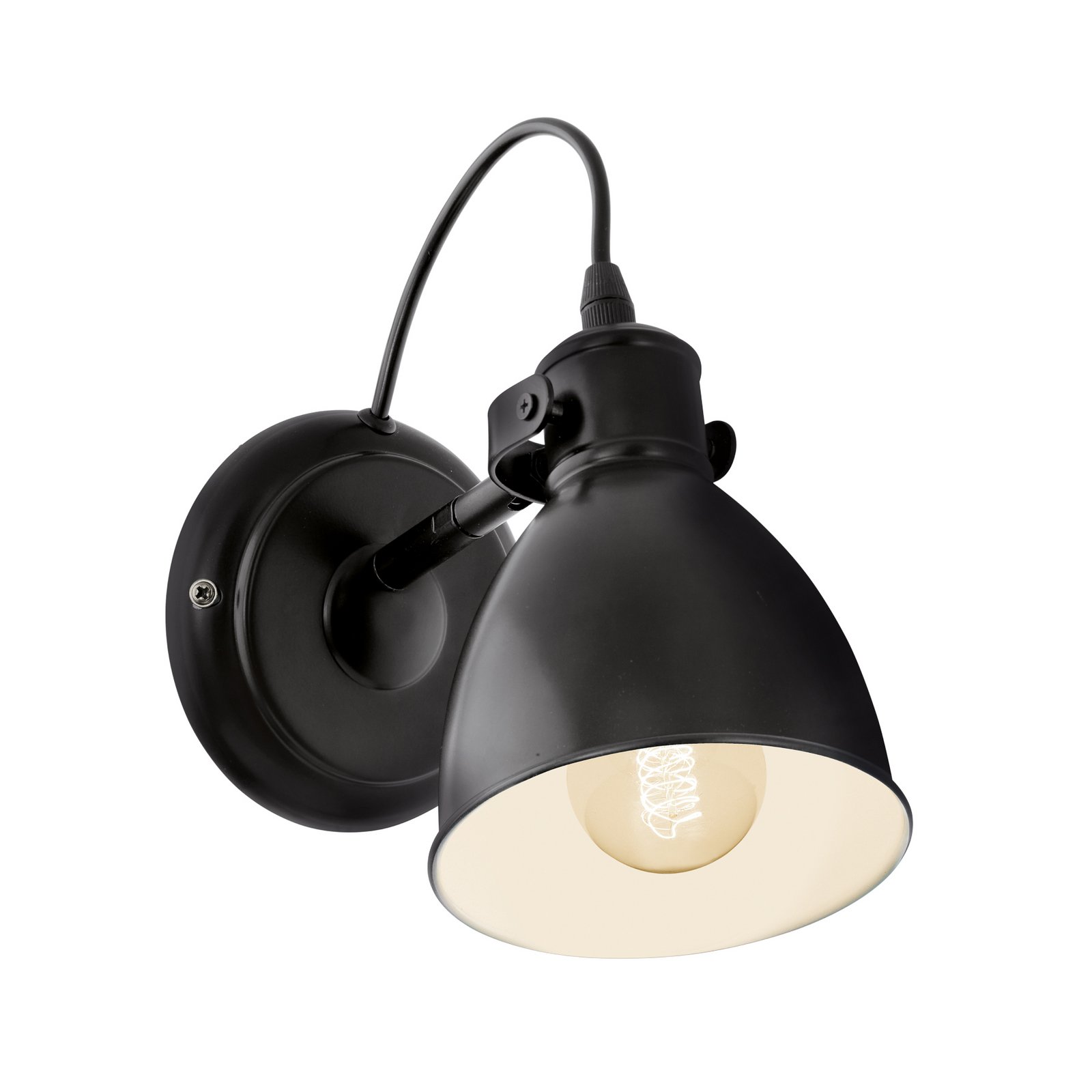 Priddy vintage fali lámpa, fekete